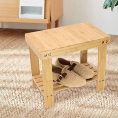 KKTONER bamboo shower bench with non-slip feet for safe, stable shower seating