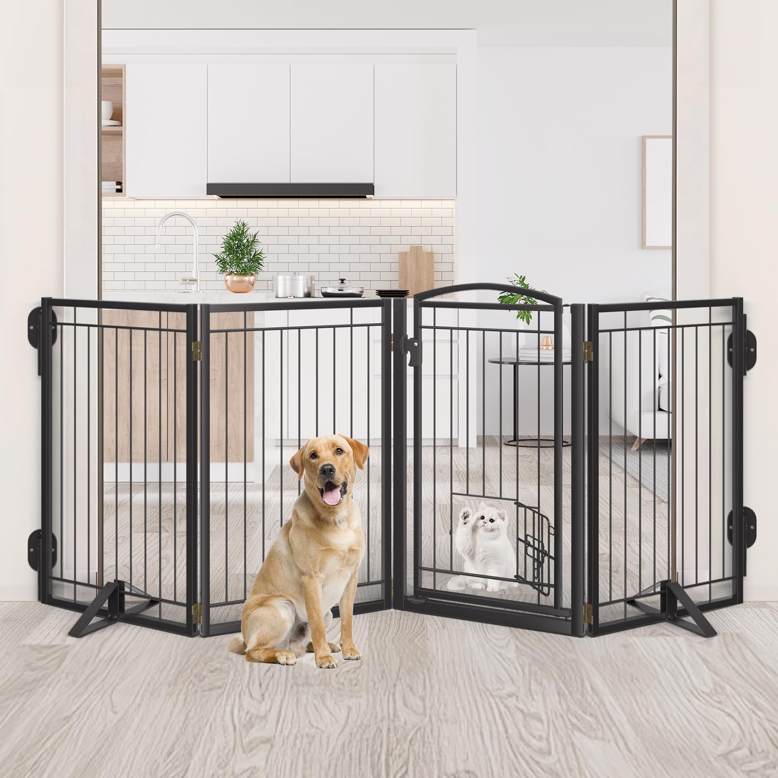 Klarana anti-slip pads keep the gate steady on floors.