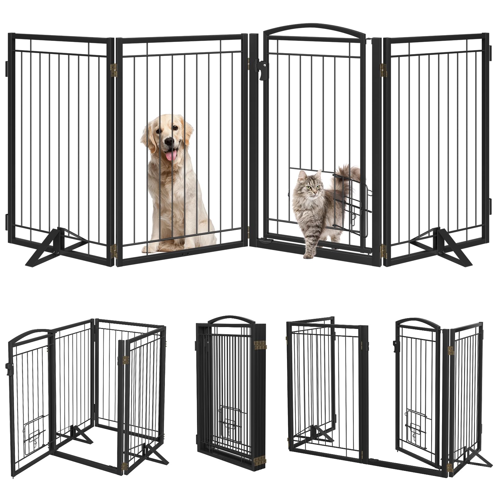 Klarana anti-slip pads keep the gate steady on floors and outdoors
