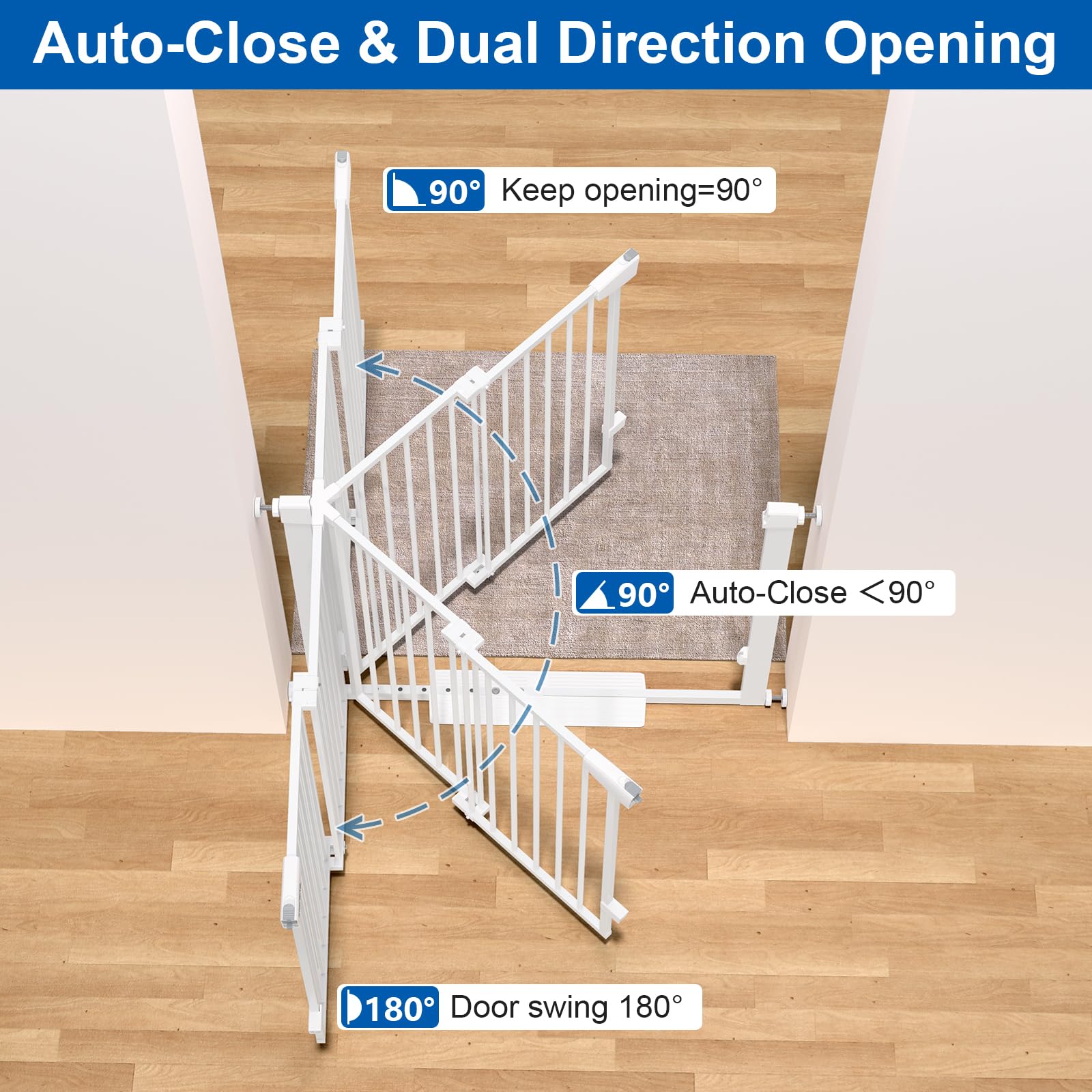 Klarana adjustable-width frame fits 29-40 inches openings for many doorways.