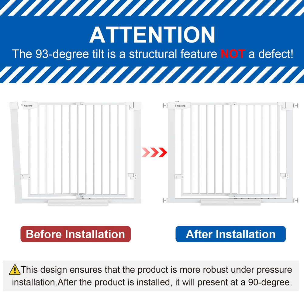 Klarana safety gate keeps crawling babies and small pets contained during daily activities.