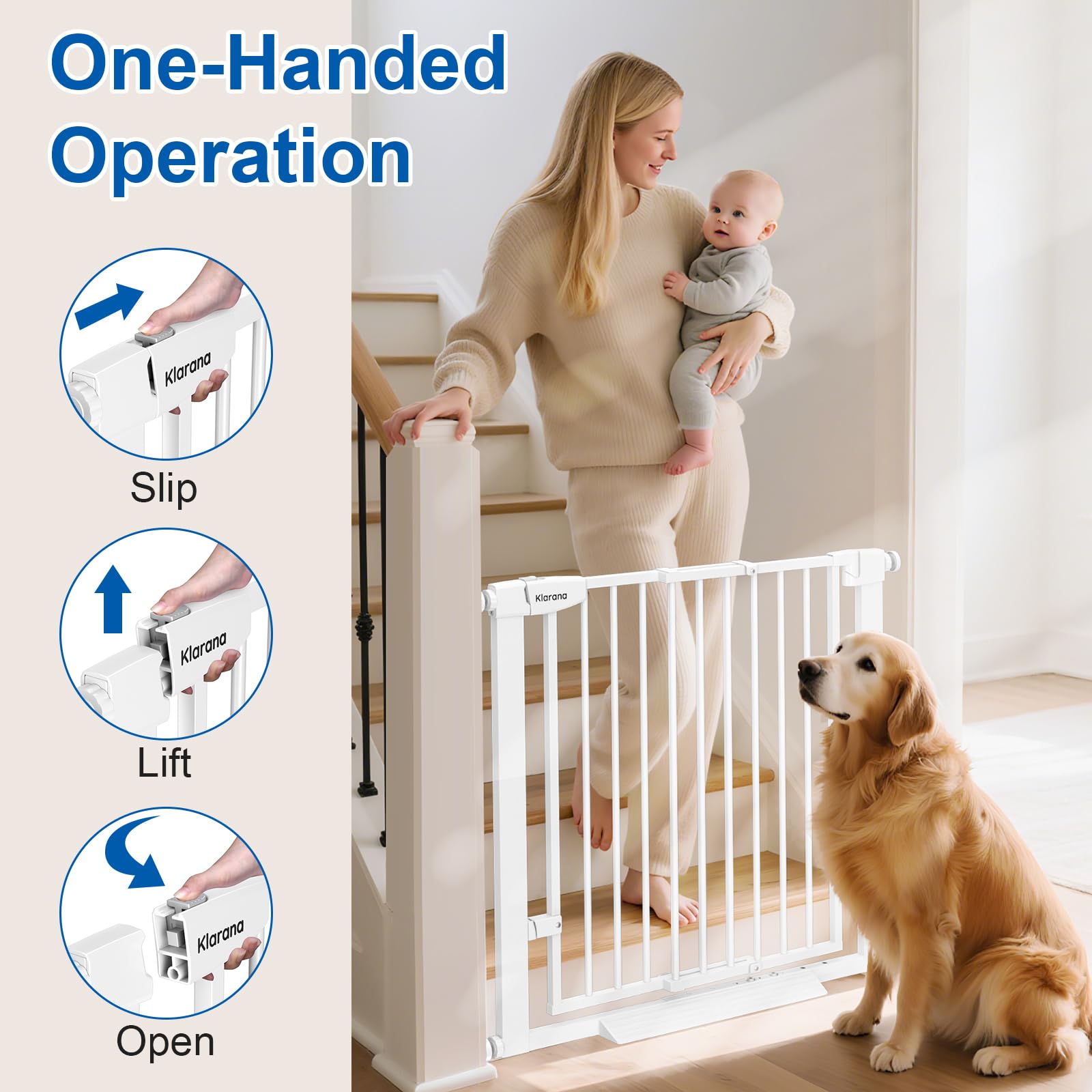 Klarana white finish blends with decor while remaining highly visible for safety.