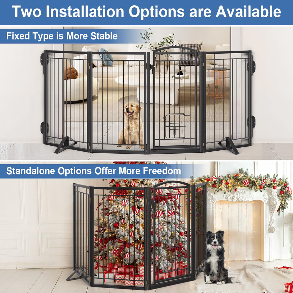 Klarana dog gate cat door detail emphasizes separate cat passage for smoother pet coexistence.