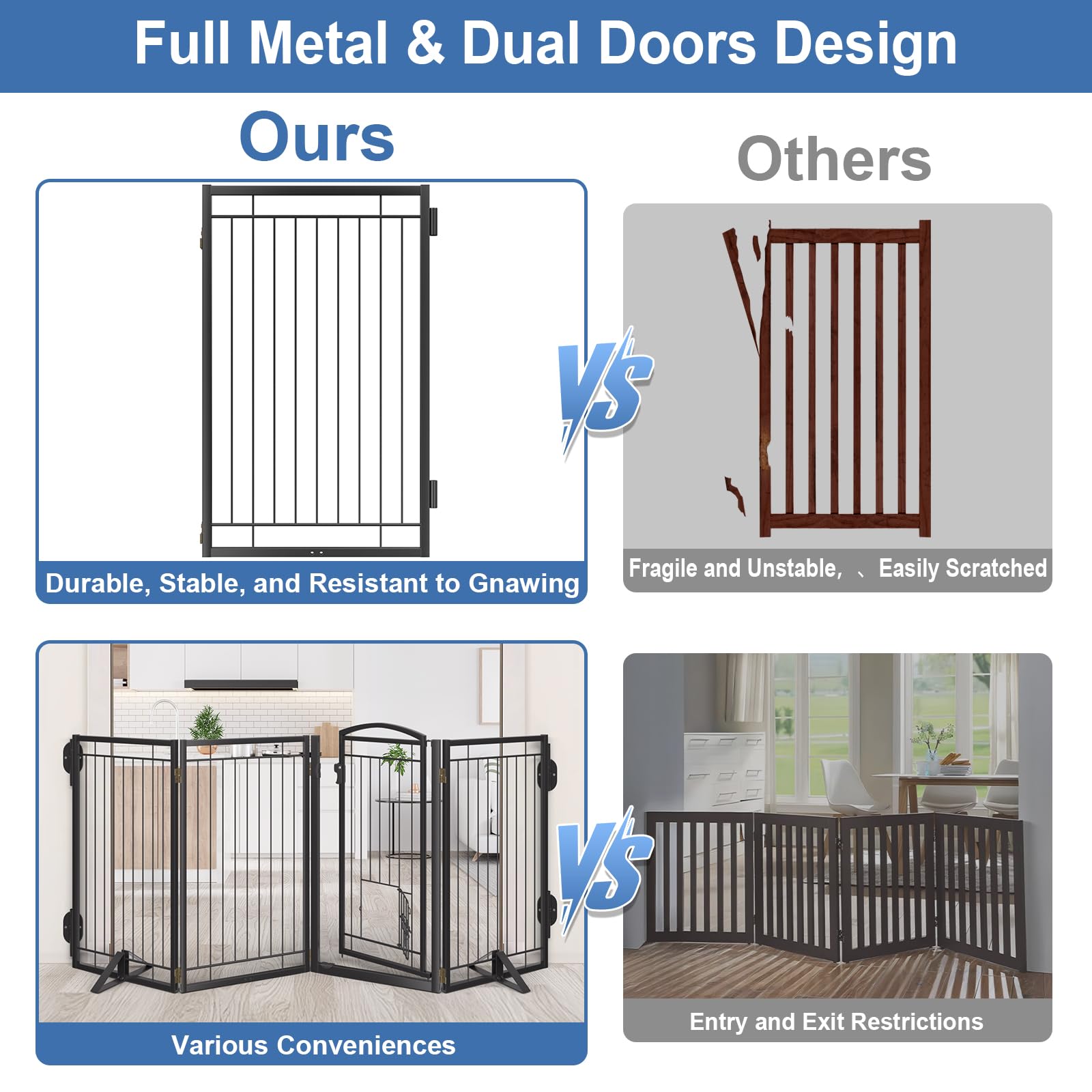 Klarana free-standing wall-mount option image shows stable, portable barrier without wall damage.