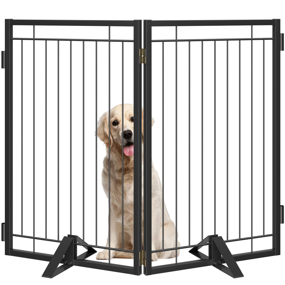 Klarana metal dog gate showcases full-metal construction for durable use.