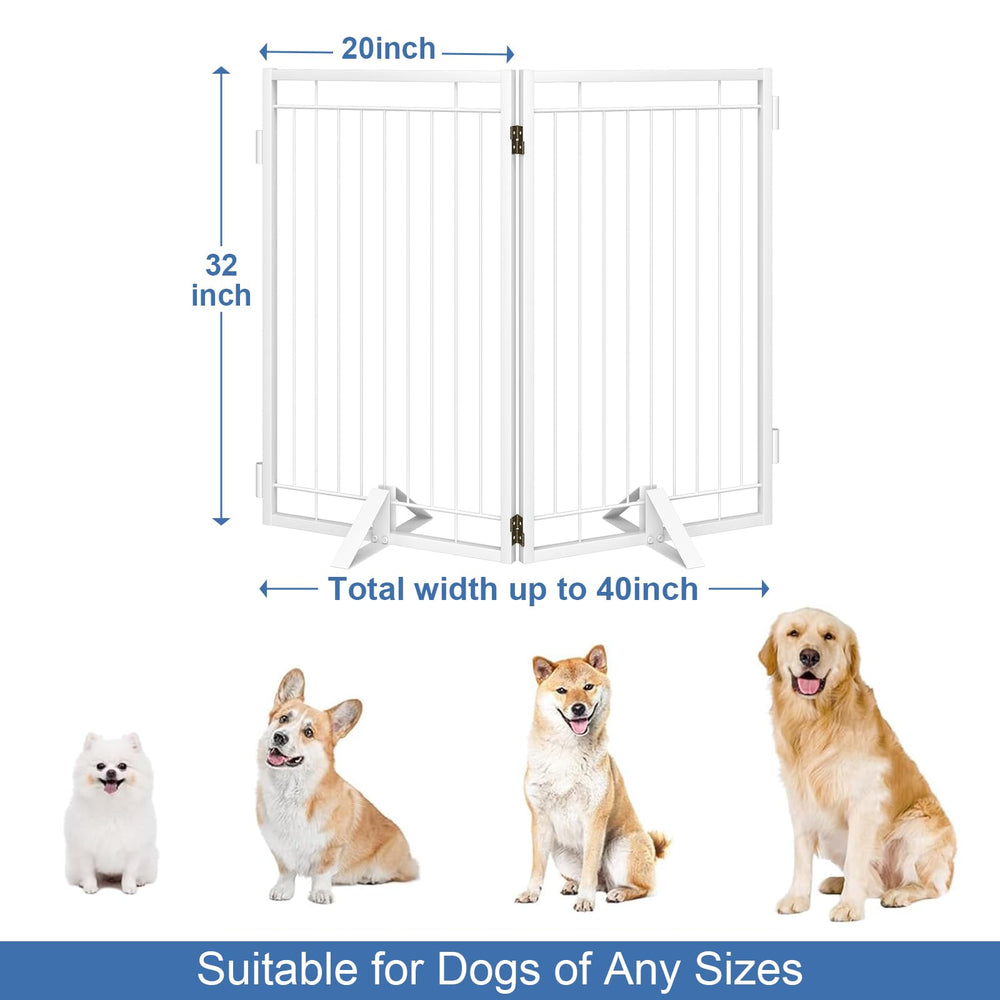 Klarana metal-free-standing dog gate cat door highlights easy pet separation between dogs and cats.