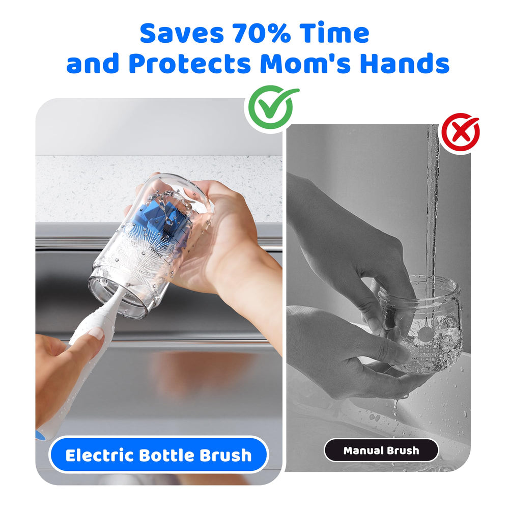 Klarpul replaceable brush heads offer versatile cleaning for bottles and nipples.