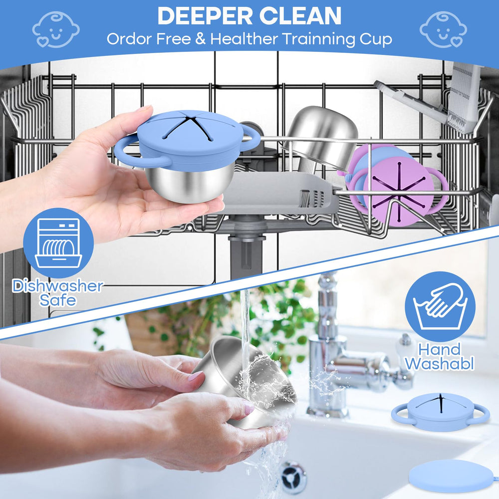 KLCKH snack cups BPA-free silicone lids ensure safe, non-toxic handling