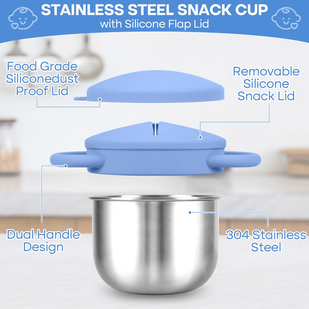 KLCKH snack cups dual handles offer toddlers secure grip during playtime snacking