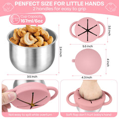 KLCKH snack cups durable 304 stainless steel resist dents for daily toddler use.