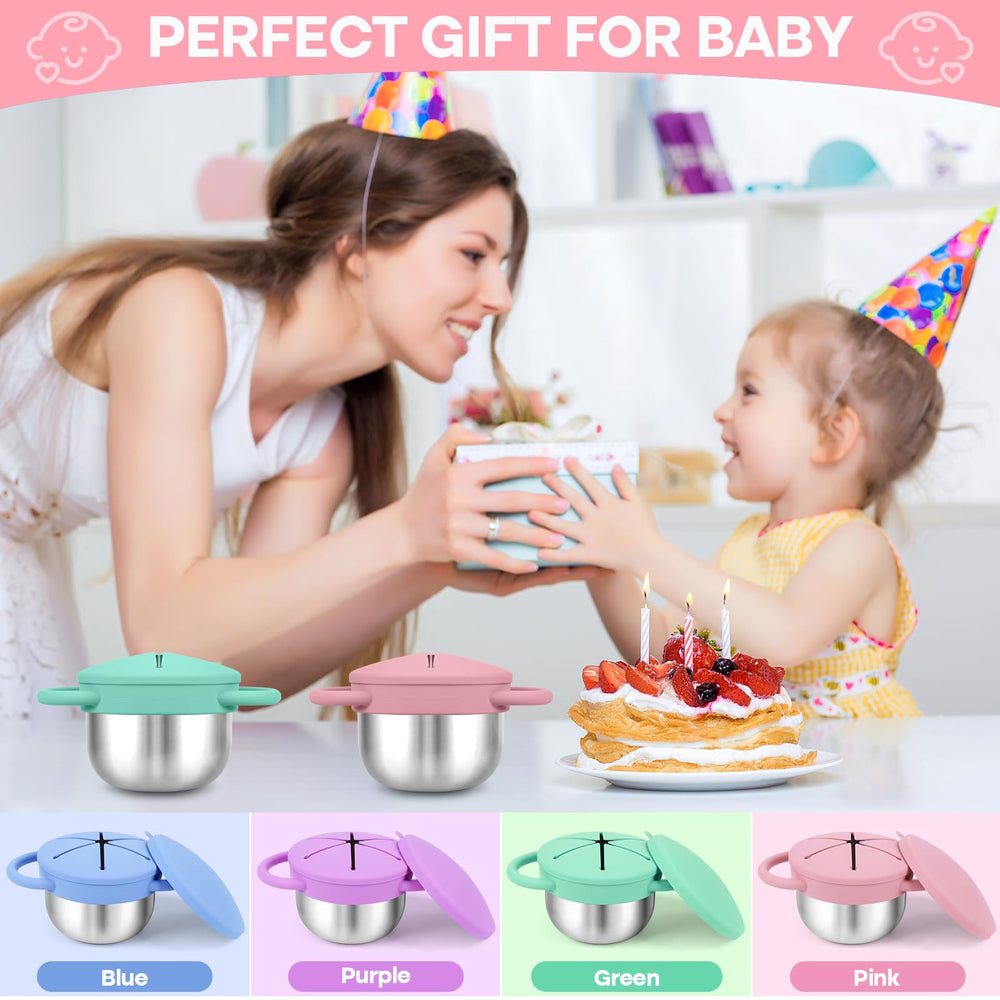 KLCKH snack cups on-the-go use keep snacks fresh during car rides and playground visits.