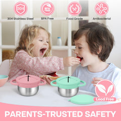 KLCKH snack cups removable silicone lids enable easy refills and thorough cleaning.