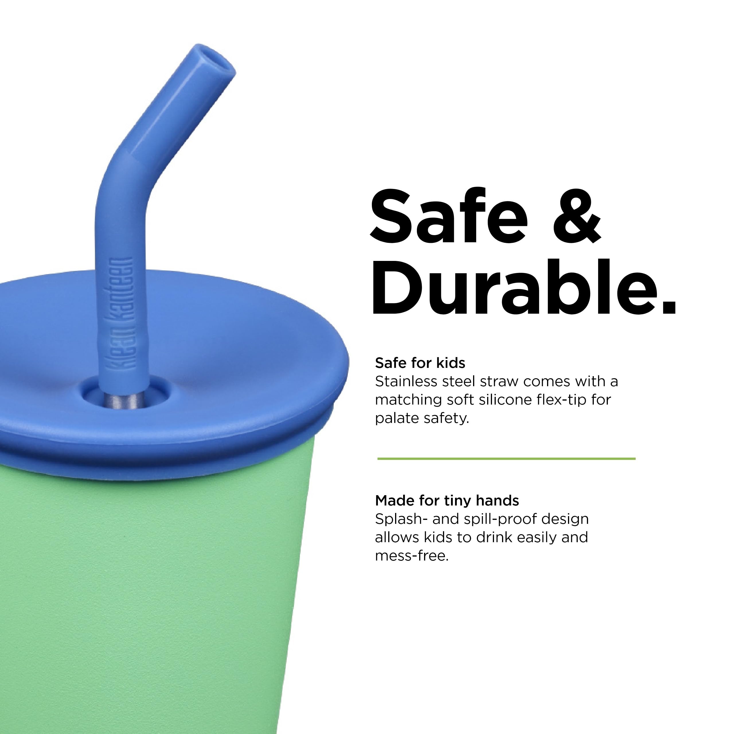 Klean Kanteen 10oz Kid's Cup Spring Bud chip-resistant coating stands up to daily wear.