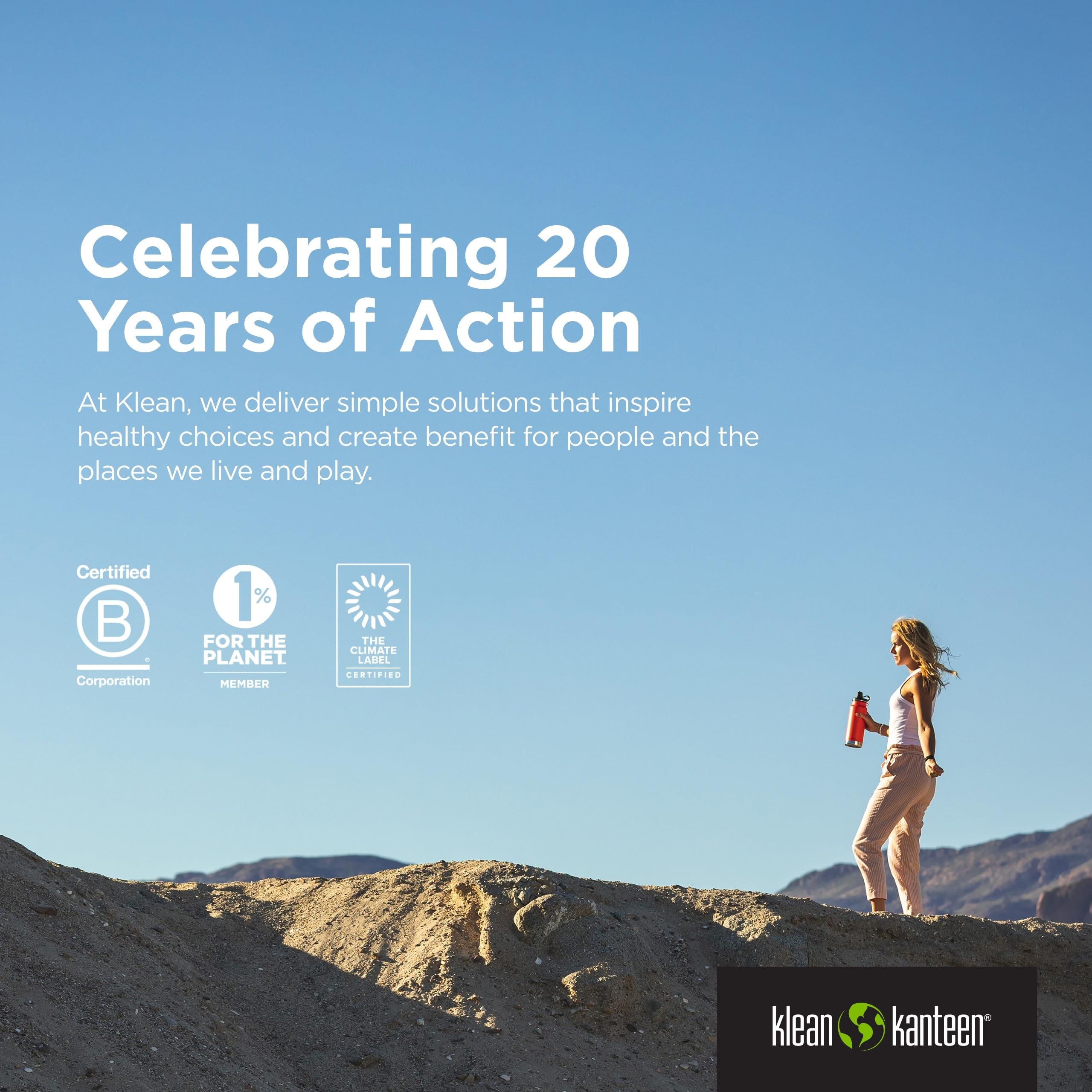 Klean Kanteen brand emphasizes planet-friendly hydration and durable kid-ready products.
