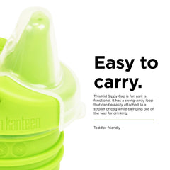 Klean Kanteen Classic Kid Sippy Cap on classic narrow mouth bottles demonstrates simple compatibility.