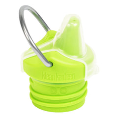 Klean Kanteen Classic Kid Sippy Cap lid close-up shows spill-minimizing design for kids.