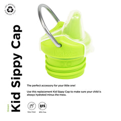 Klean Kanteen Classic Kid Sippy Cap with swivel loop enables easy carrying on outdoor trips.