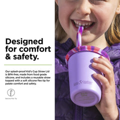 Klean Kanteen Kid's Cup Straw Lid 10-oz fit ensures snug, spill-reducing seal