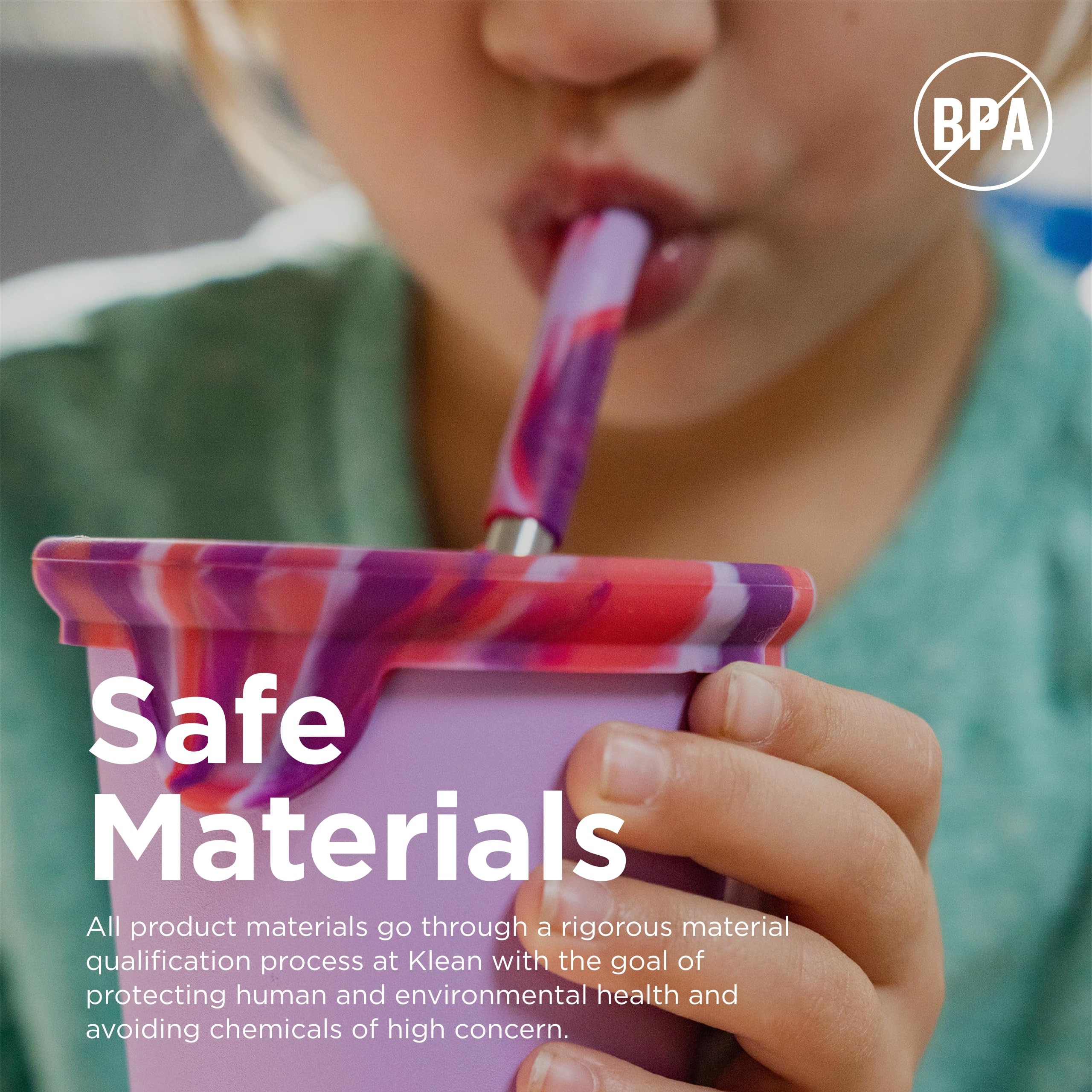 Klean Kanteen Kid's Cup Straw Lid BPA-free silicone provides kid-safe materials during drinking