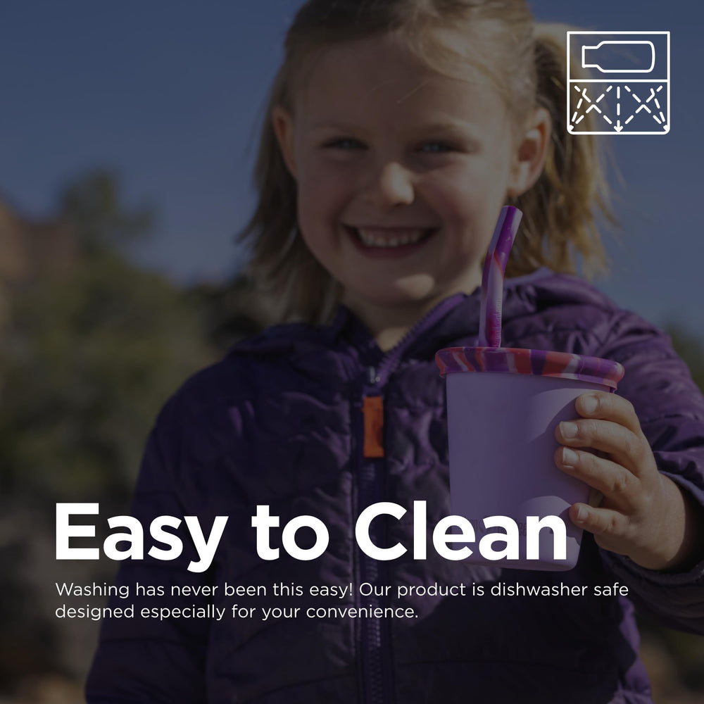 Klean Kanteen Kid's Cup Straw Lid reusable straw uses ninety-percent post-consumer recycled stainless steel for sustainable sipping