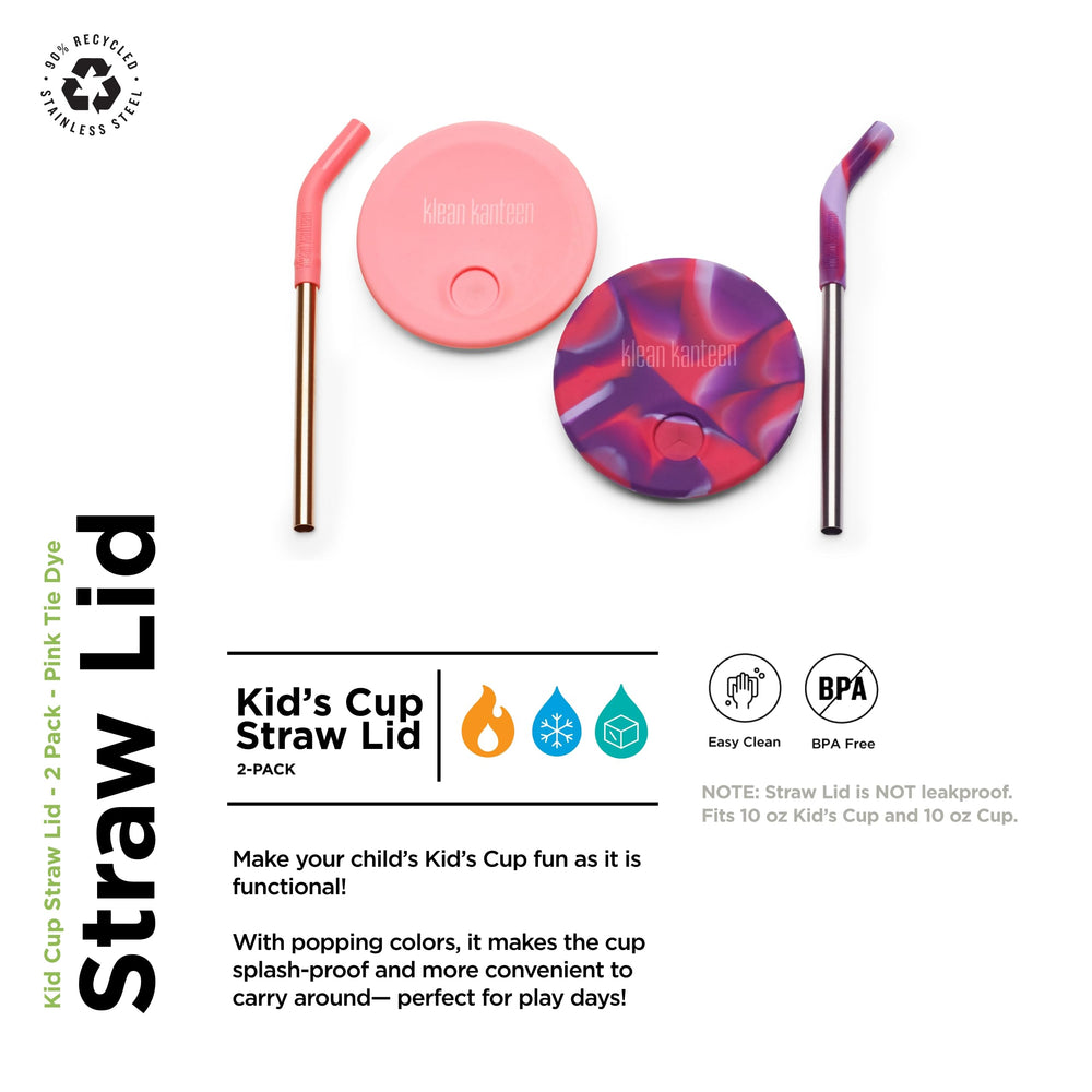 Klean Kanteen Kid's Cup Straw Lid soft straw close-up highlights comfortable sipping for kids