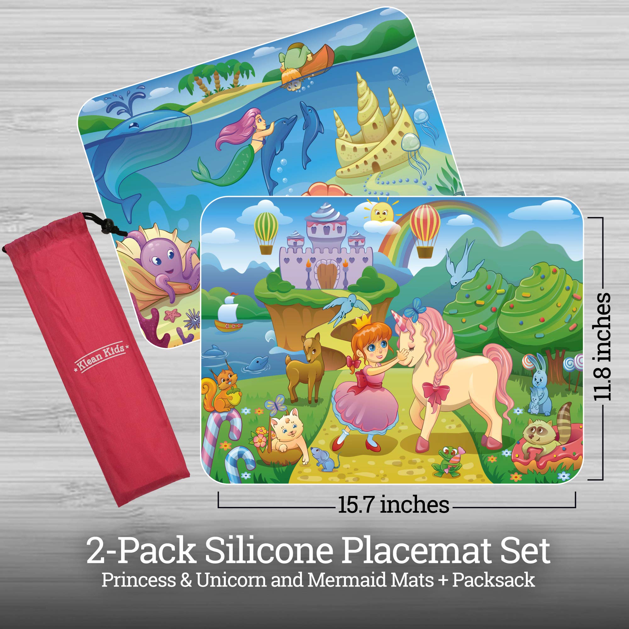 Klean Kids Princess placemat design brightens kids' meals.