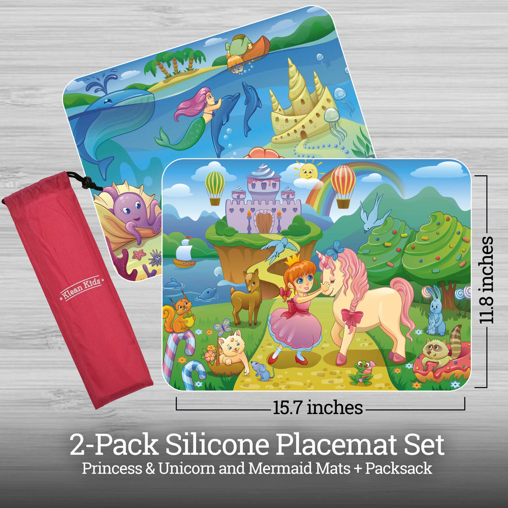 Klean Kids Princess placemat design brightens kids' meals.