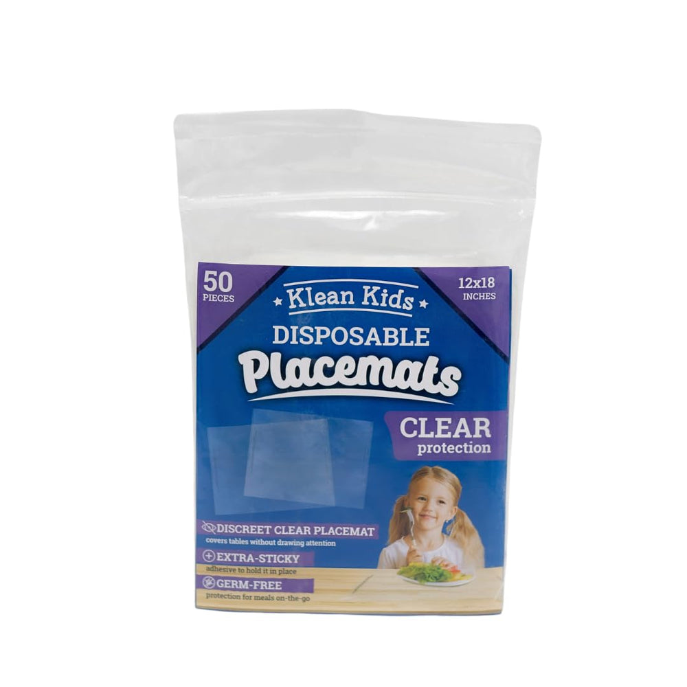Klean Kids easy-clean placemats simplify post-meal cleanup.