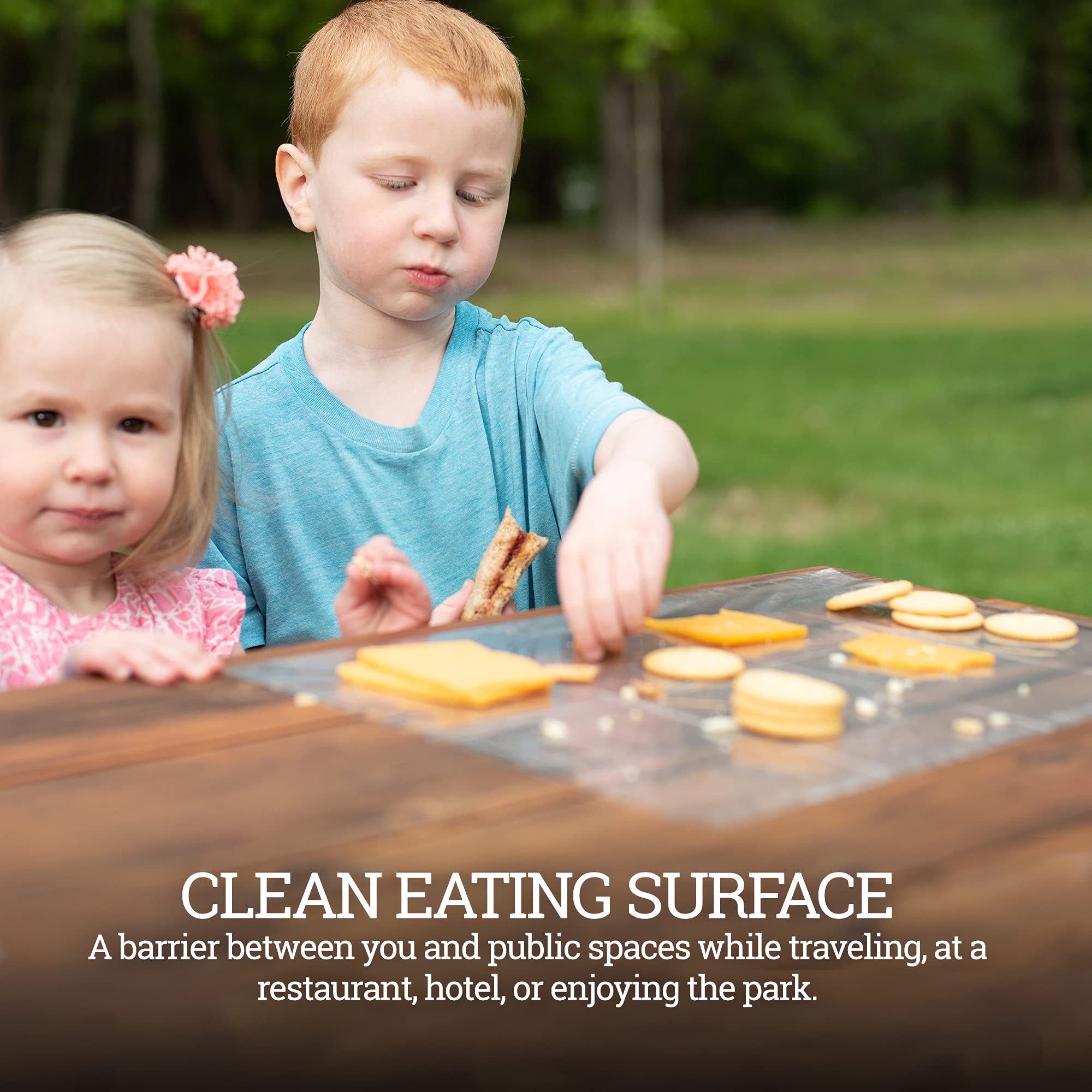 Klean Kids restaurant-ready placemats protect tabletops while diners enjoy meals.