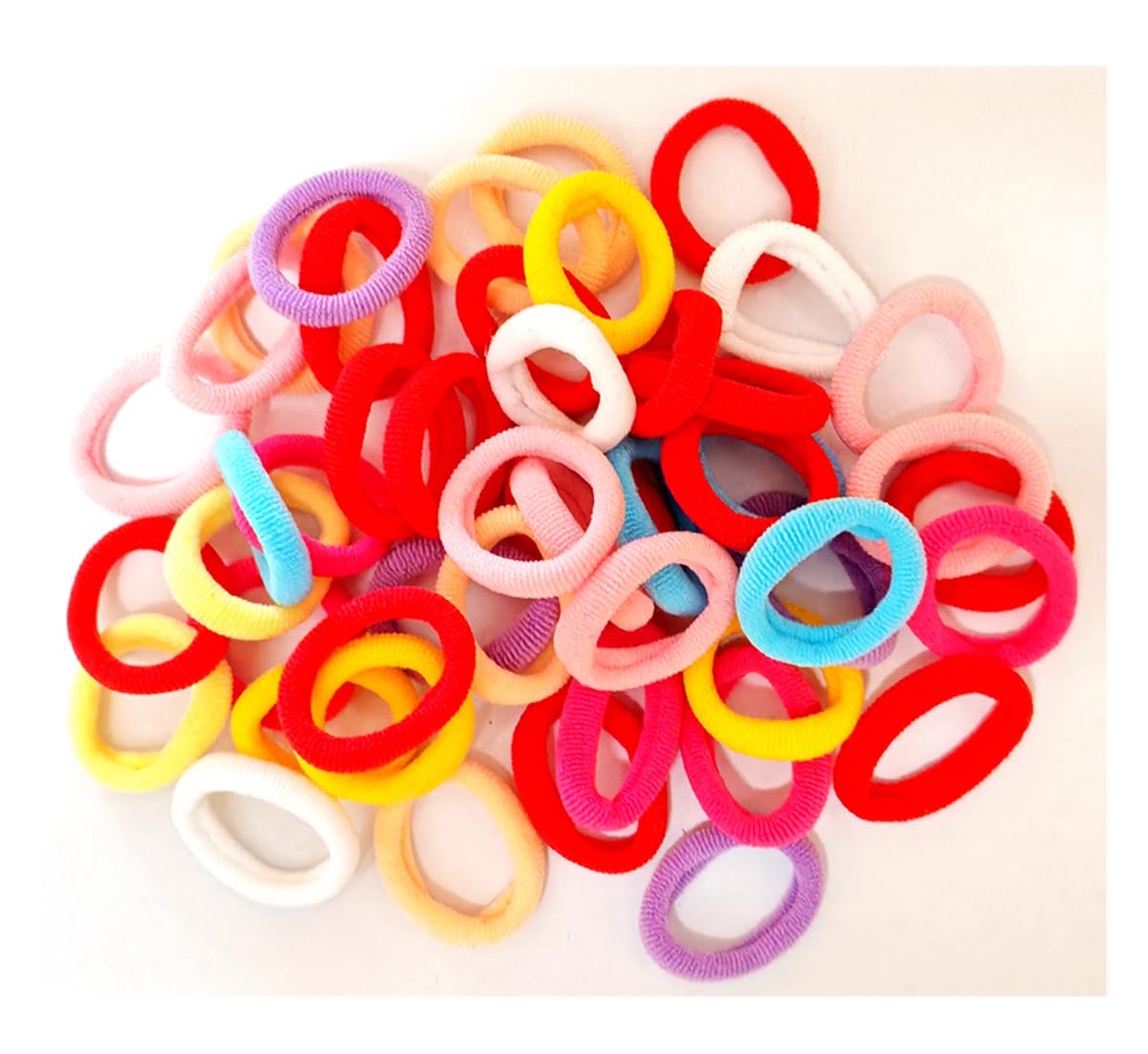 KLEYAO baby hair ties pack in rainbow colors for easy styling and gentle hold.