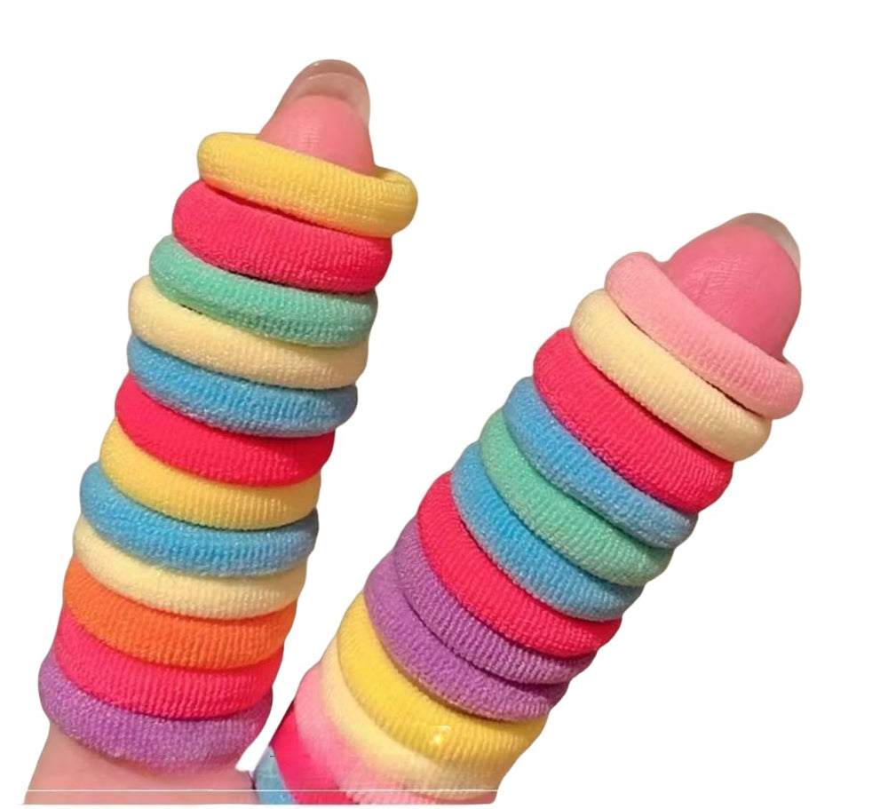 KLEYAO toddler hair ties in vibrant colors for quick pigtails and playful looks.