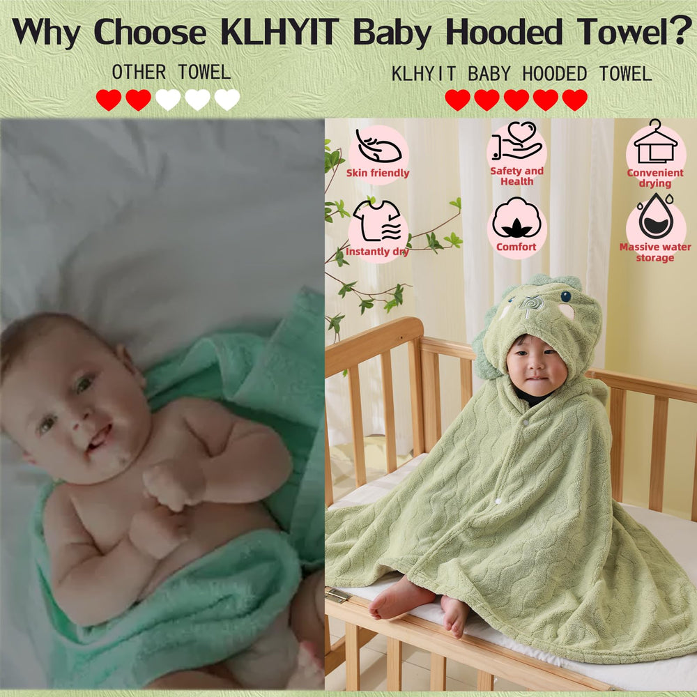 KLHYIT anime dinosaur pattern adds playful bath-time appeal.