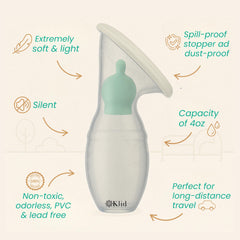 Klid Home BPA-free silicone milk collector emphasizes safety and gentle contact with skin.