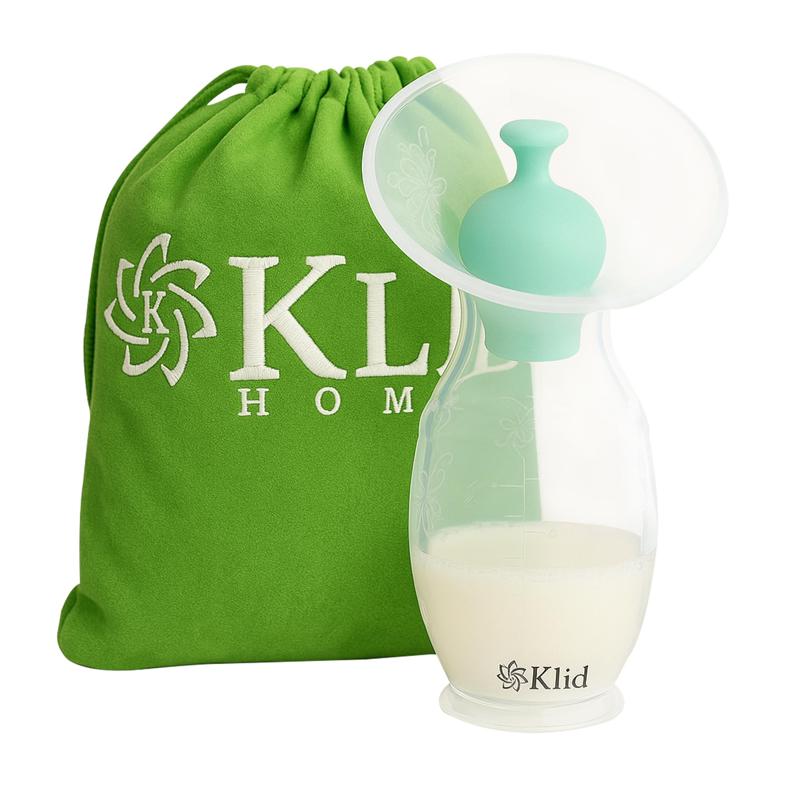 Klid Home 110ml capacity image shows milk-collection capability.