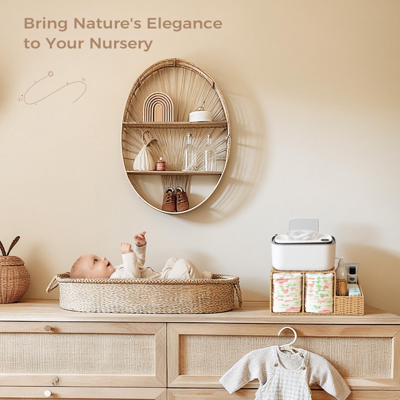 Klippehop Diaper Caddy timeless natural design enhances nursery decor
