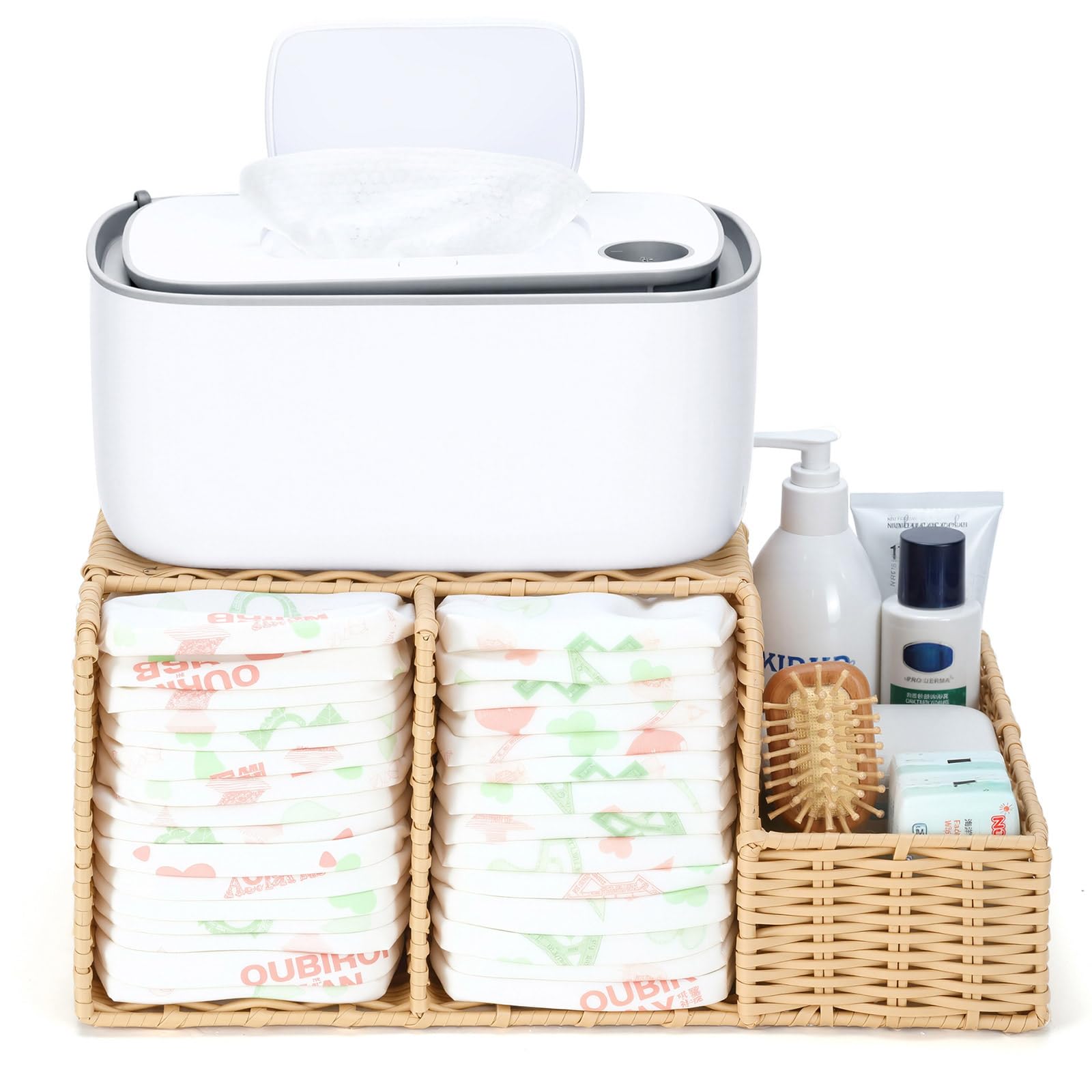 Klippehop Diaper Caddy with overhead wipes ledge for quick changes
