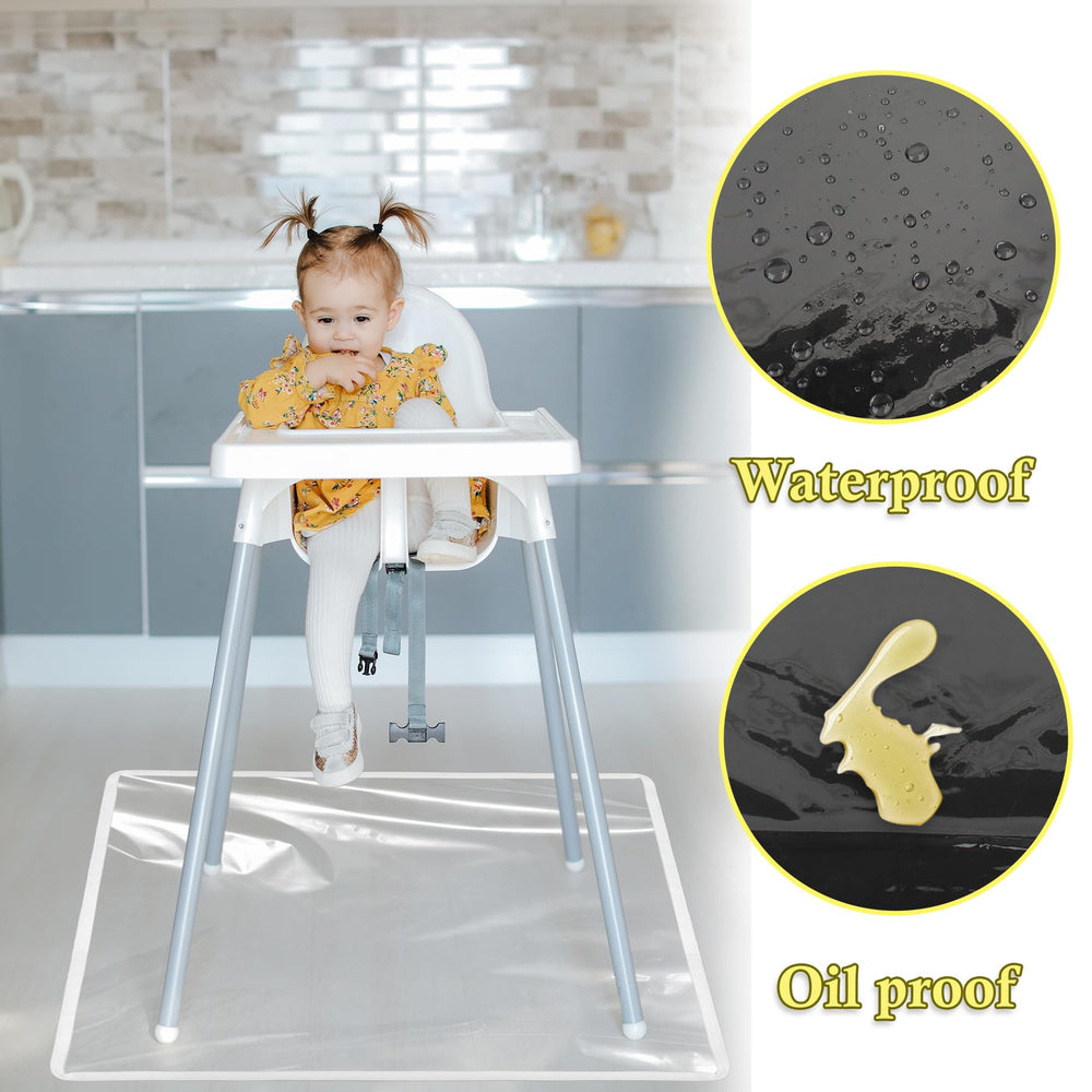 Klmnop 3pack splat mat 50x50 inch coverage protects floors during messy art and meals.