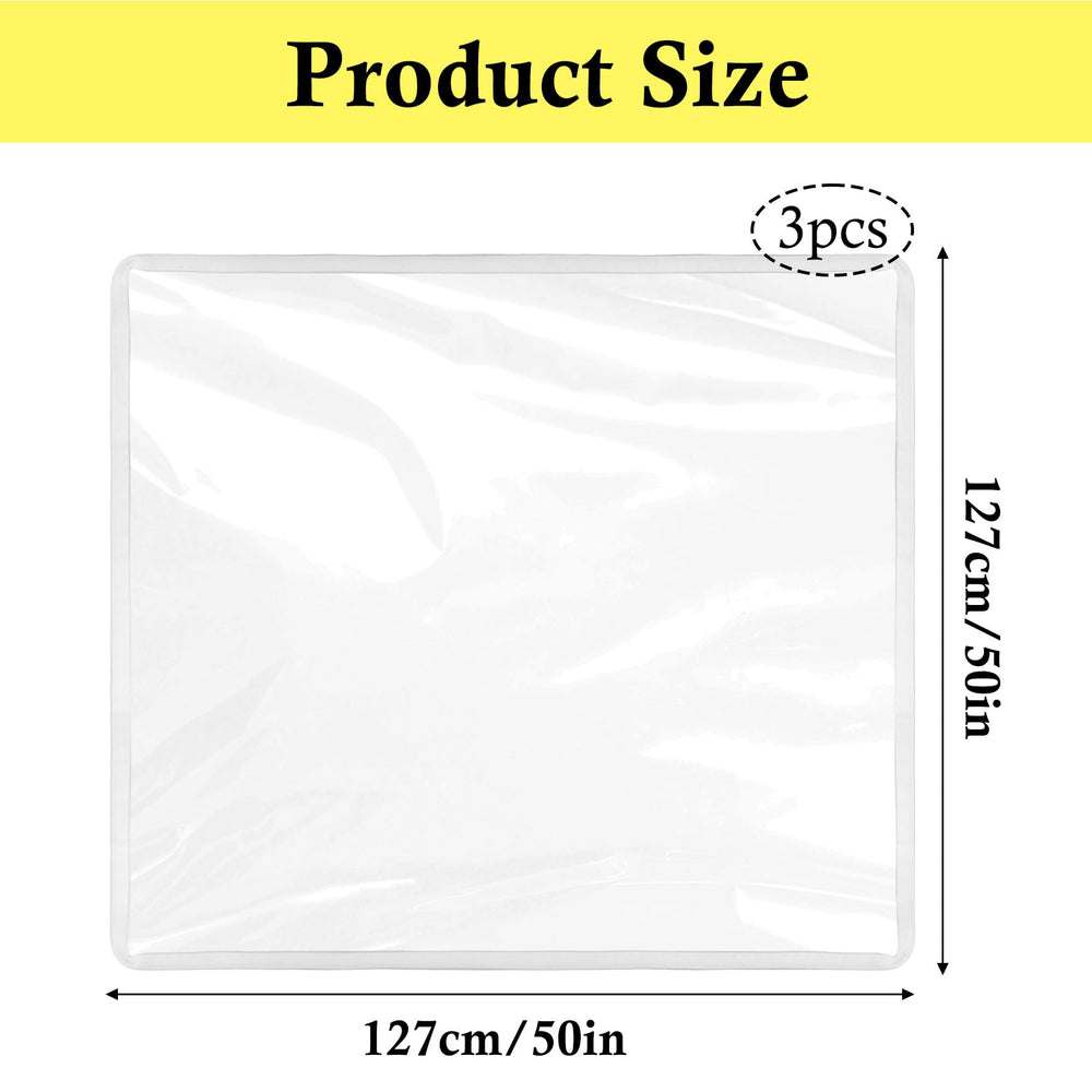 Klmnop 3pack splat mat clear close-up waterproof shows easy cleanup after meals.