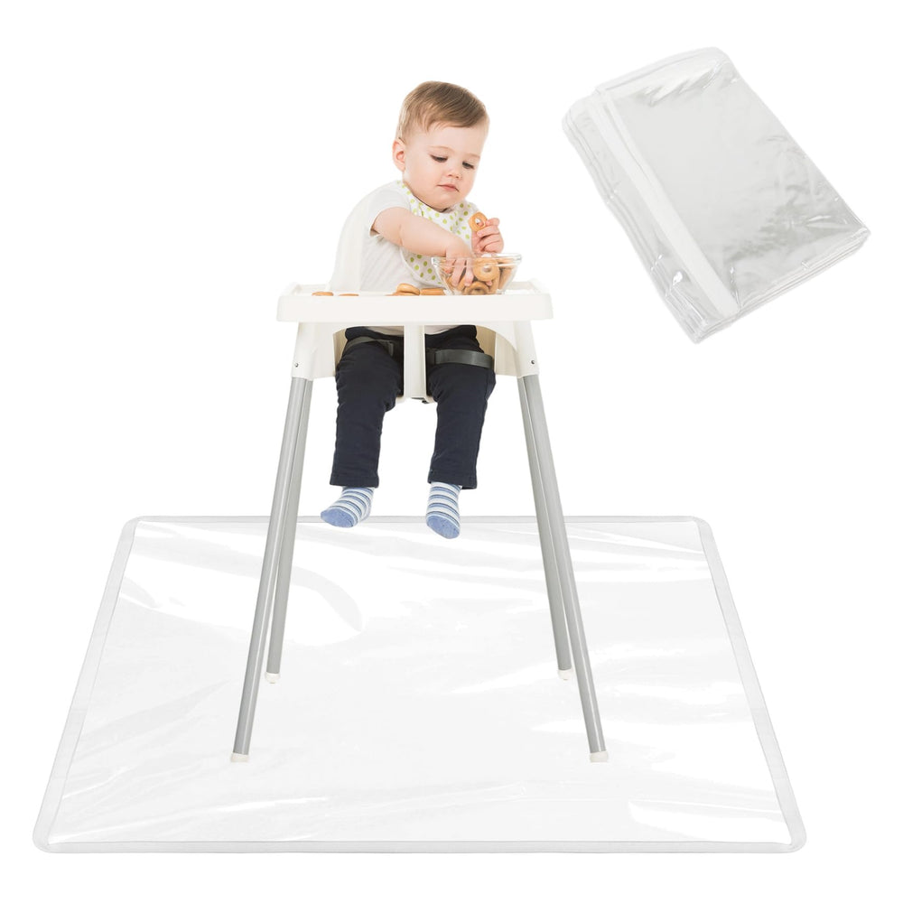 Klmnop 3pack splat mat under high chair clear protects floors from spills.