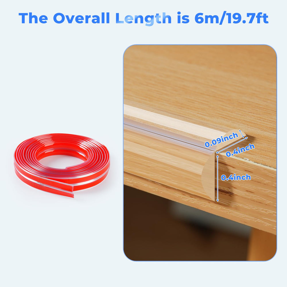Kloejaa clear corner protector on table edge preserves aesthetics while safeguarding children