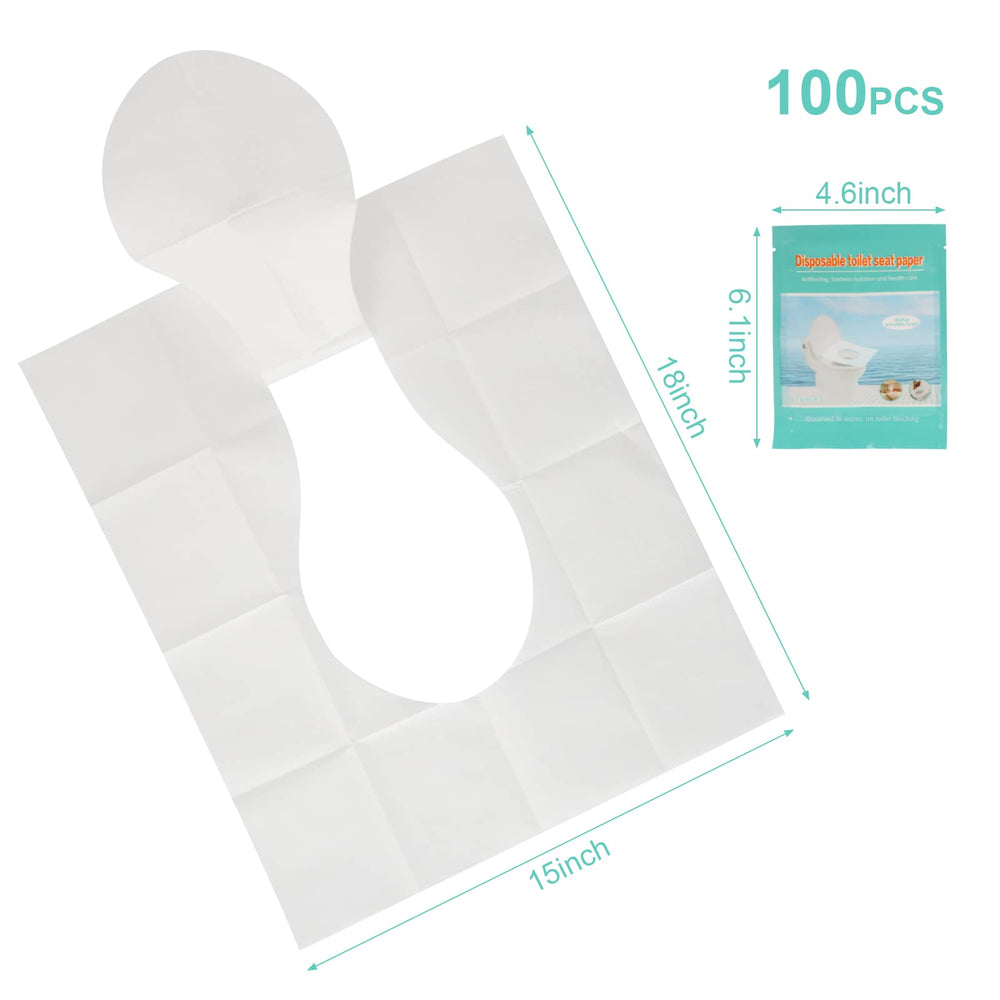 KLOLKUTTA seat cover being unfolded on a public toilet seat for use.