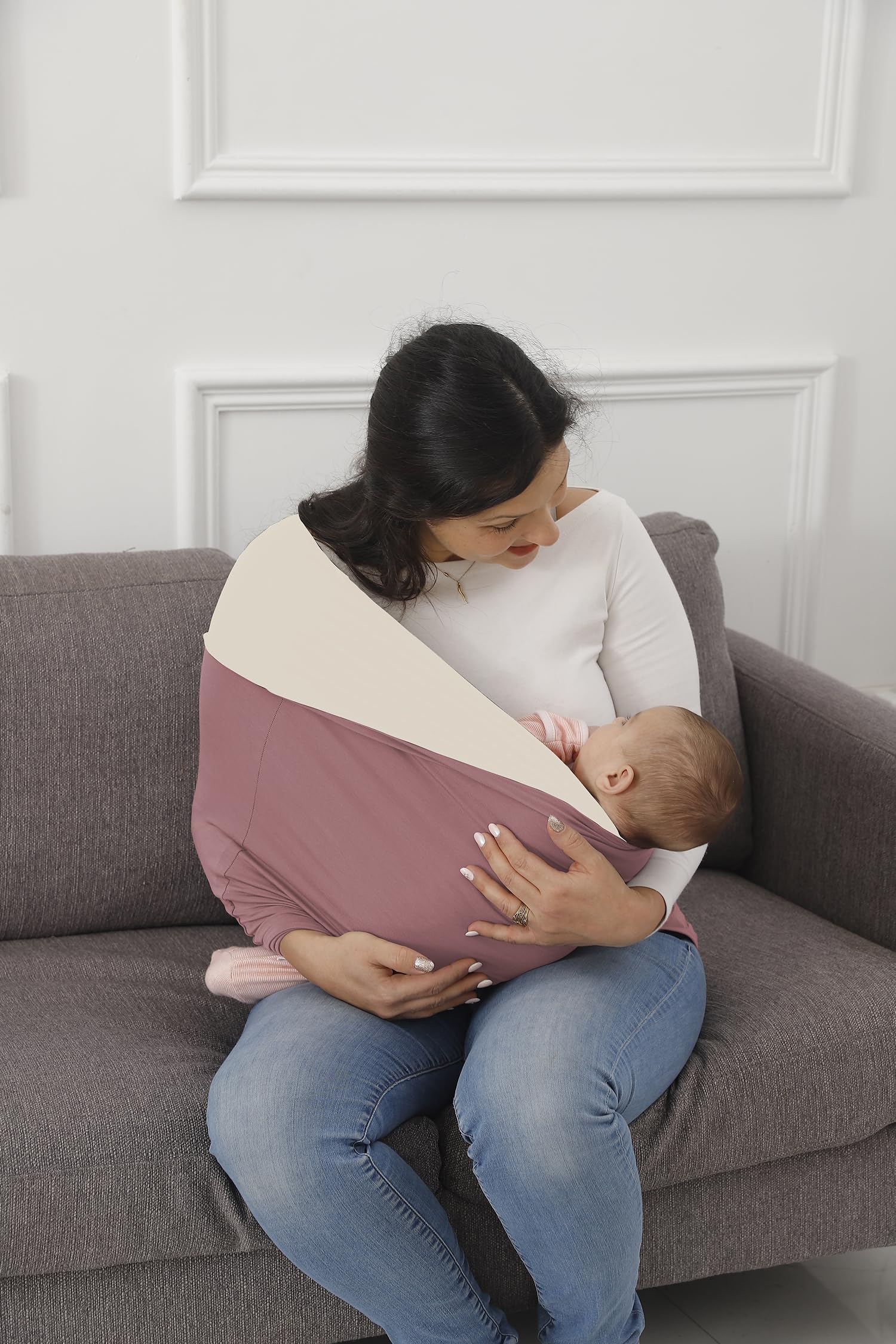 Kloovete baby sling holds newborn to 35 lbs for secure, comfortable carries