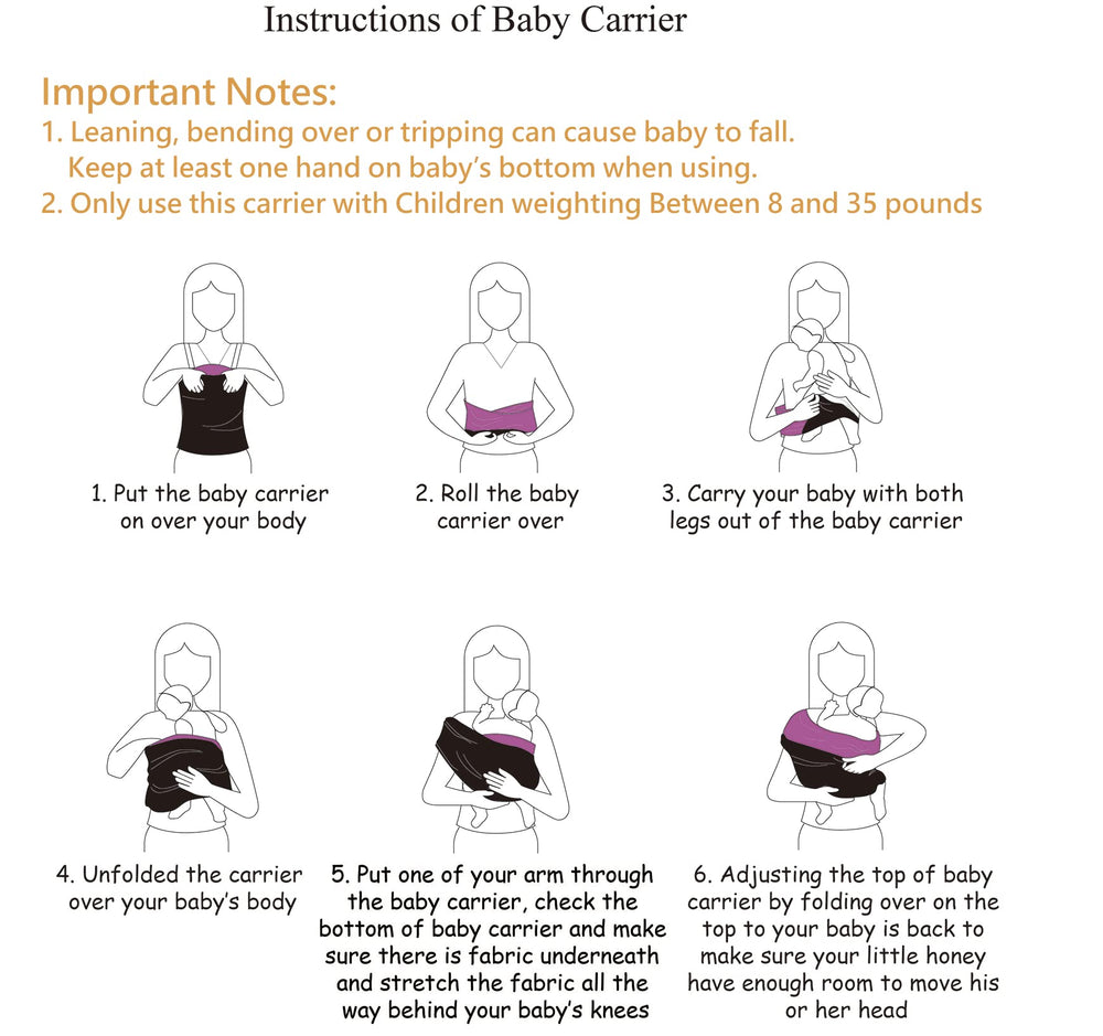 Kloovete baby wrap breathable material illustrates ventilation to prevent overheating.