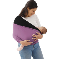 Kloovete baby wrap fabric stretch demonstrates snug womb-like comfort for babywearing.