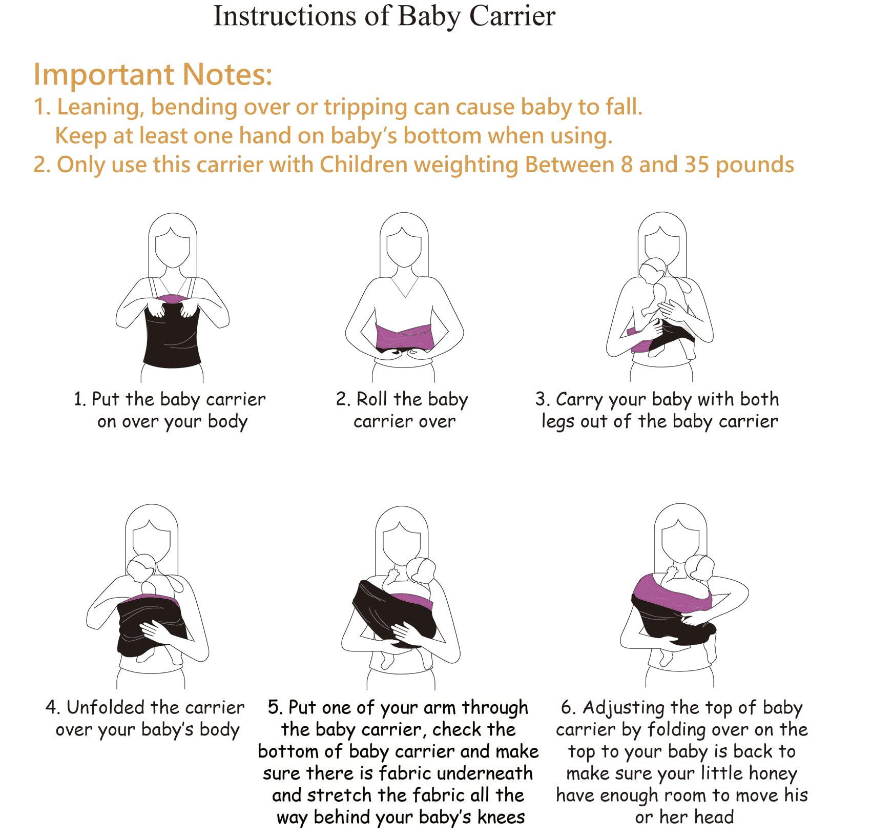 Kloovete baby wrap lightweight-breathable fabric keeps you and baby cool and comfortable.