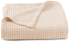 Kloovete cooling baby waffle blanket closeup weave for breathable comfort.
