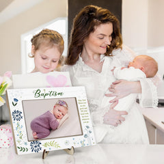KLYTINK baptism frame blue 4x6 photo slot ready