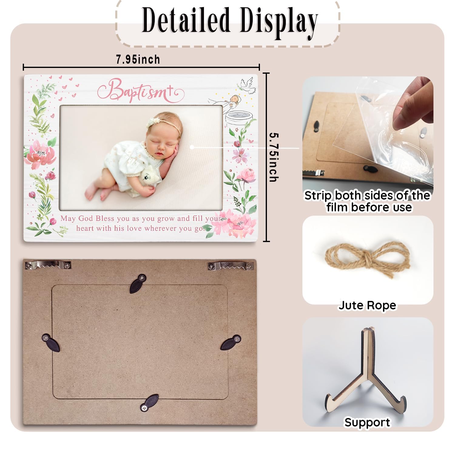 KLYTINK baptism frame makes a thoughtful godparent gift with a personal touch.