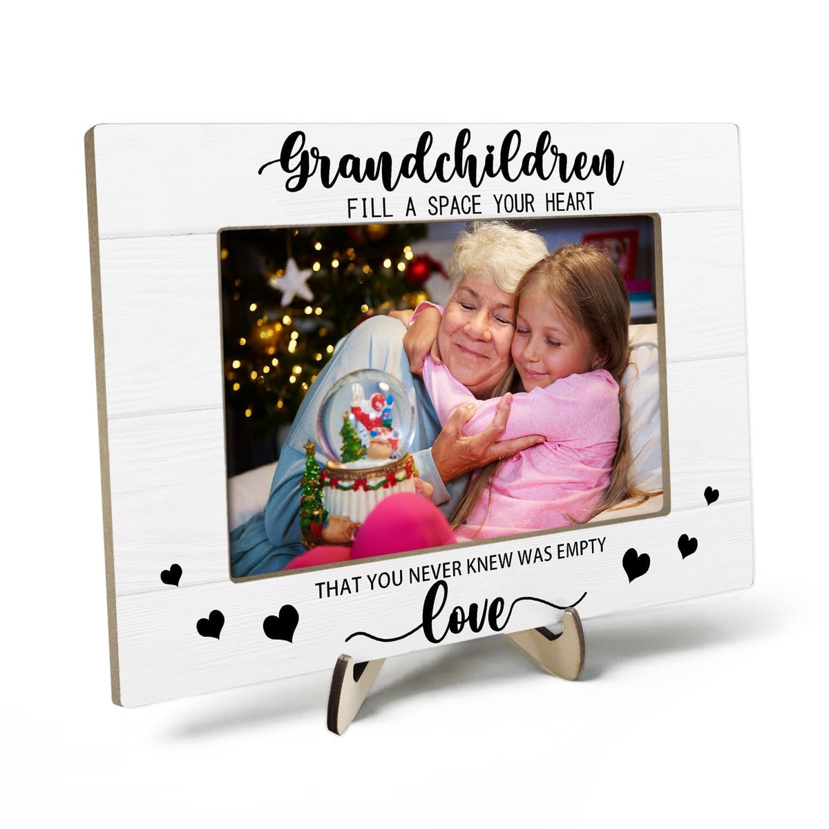 KLYTINK grandparents frame in white holds a 6x4 photo with a timeless wooden finish.