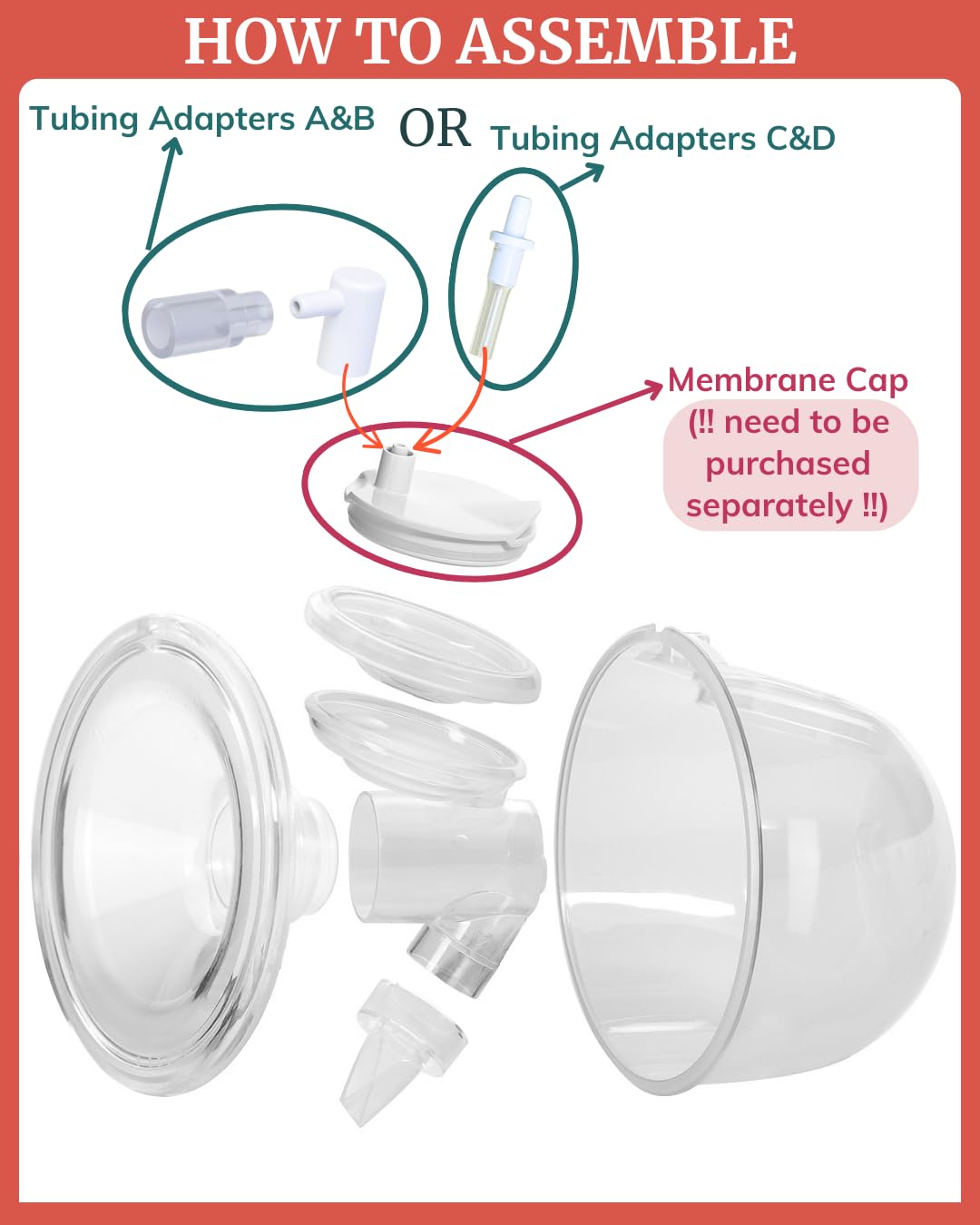 kmaier tubing adapter-collection cups connection supports flexible pump configurations